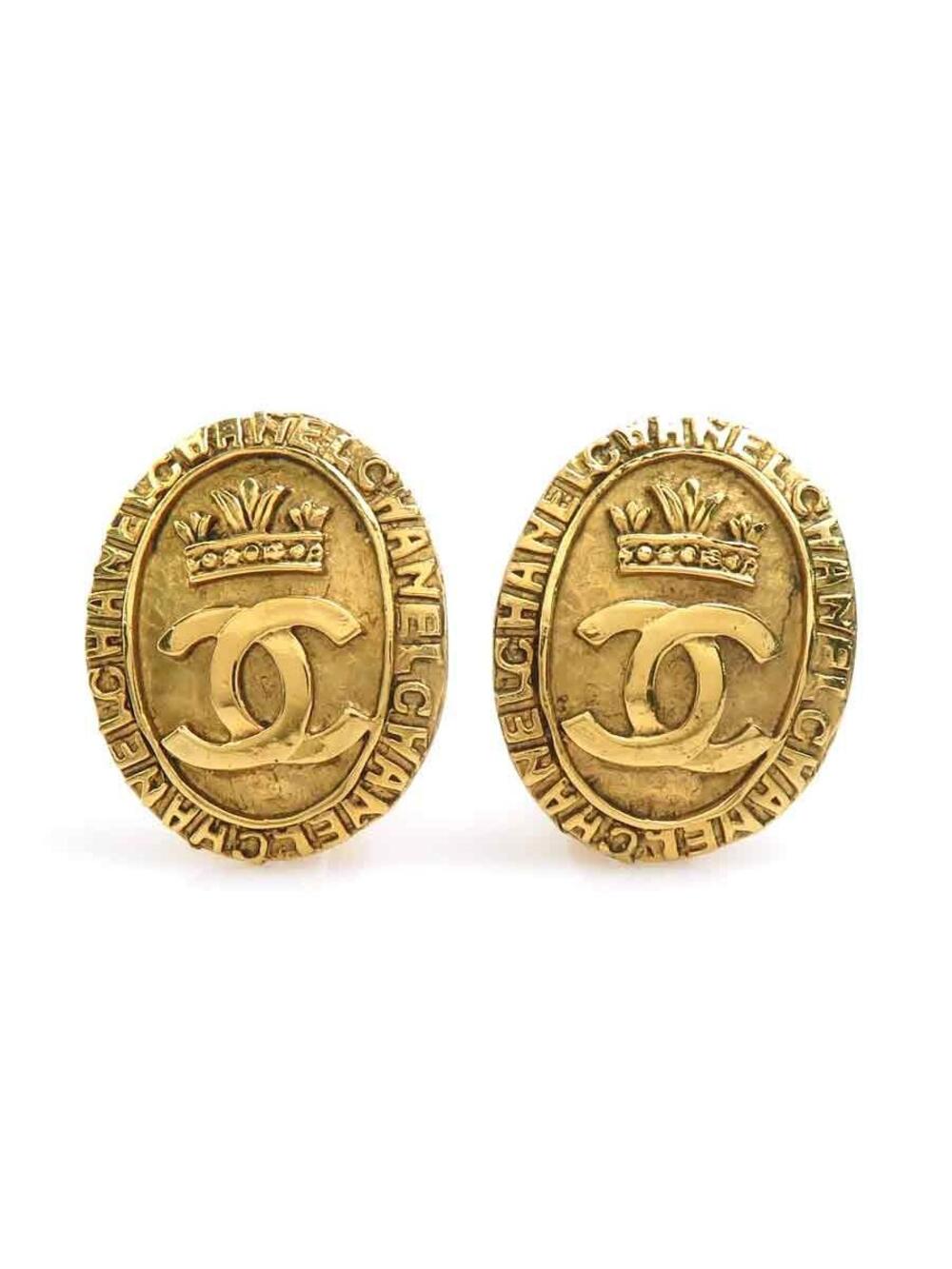 Auth Chanel Cc Logo Earrings Gold Metal #319818C30B